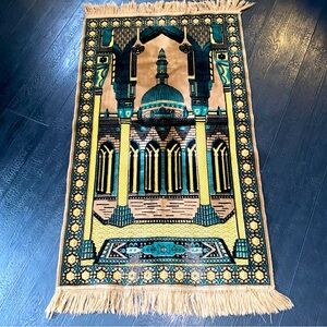 Vintage Al‎ Madinah Munawwarah TURKISH PRAYER  Rug CARPET